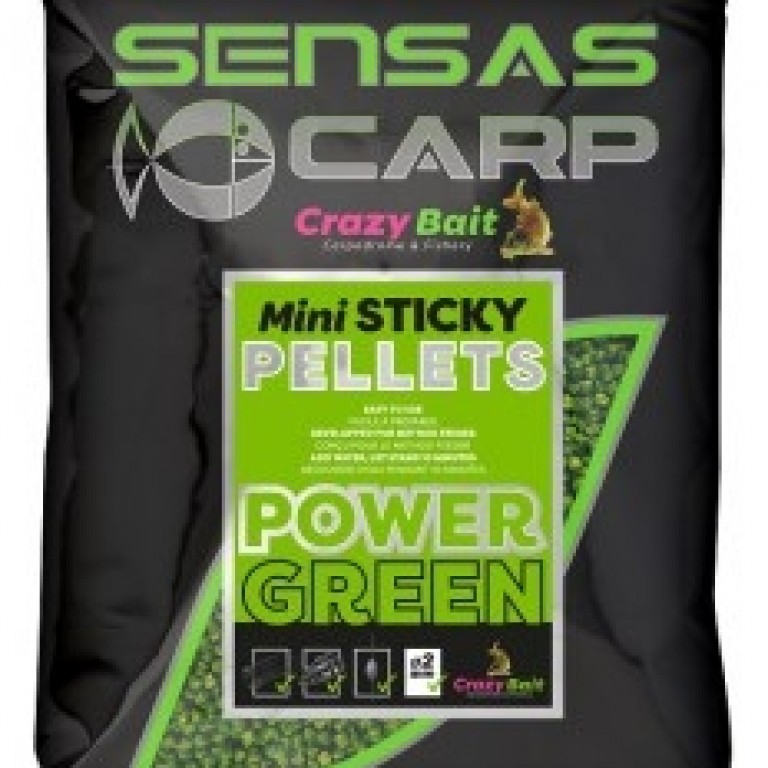 Sensas Crazy Bait Mini Sticky Pellets Power Green 